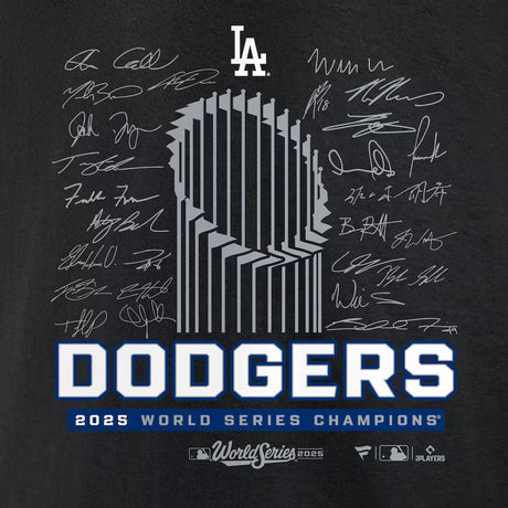 Los Angeles Dodgers 2025 World Series Champions Signature Roster Black T-Shirt - Fanatics - 