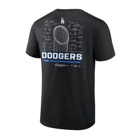 Los Angeles Dodgers 2025 World Series Champions Signature Roster Black T-Shirt - Fanatics - 