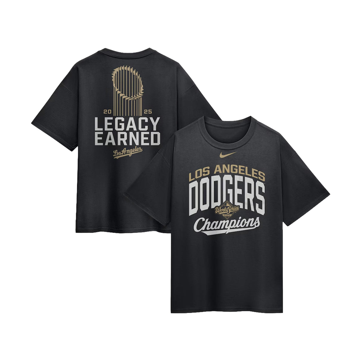 Los Angeles Dodgers 2026 Legacy Earned Black Heavyweight Nike T-Shirt - Nike - 312304411201