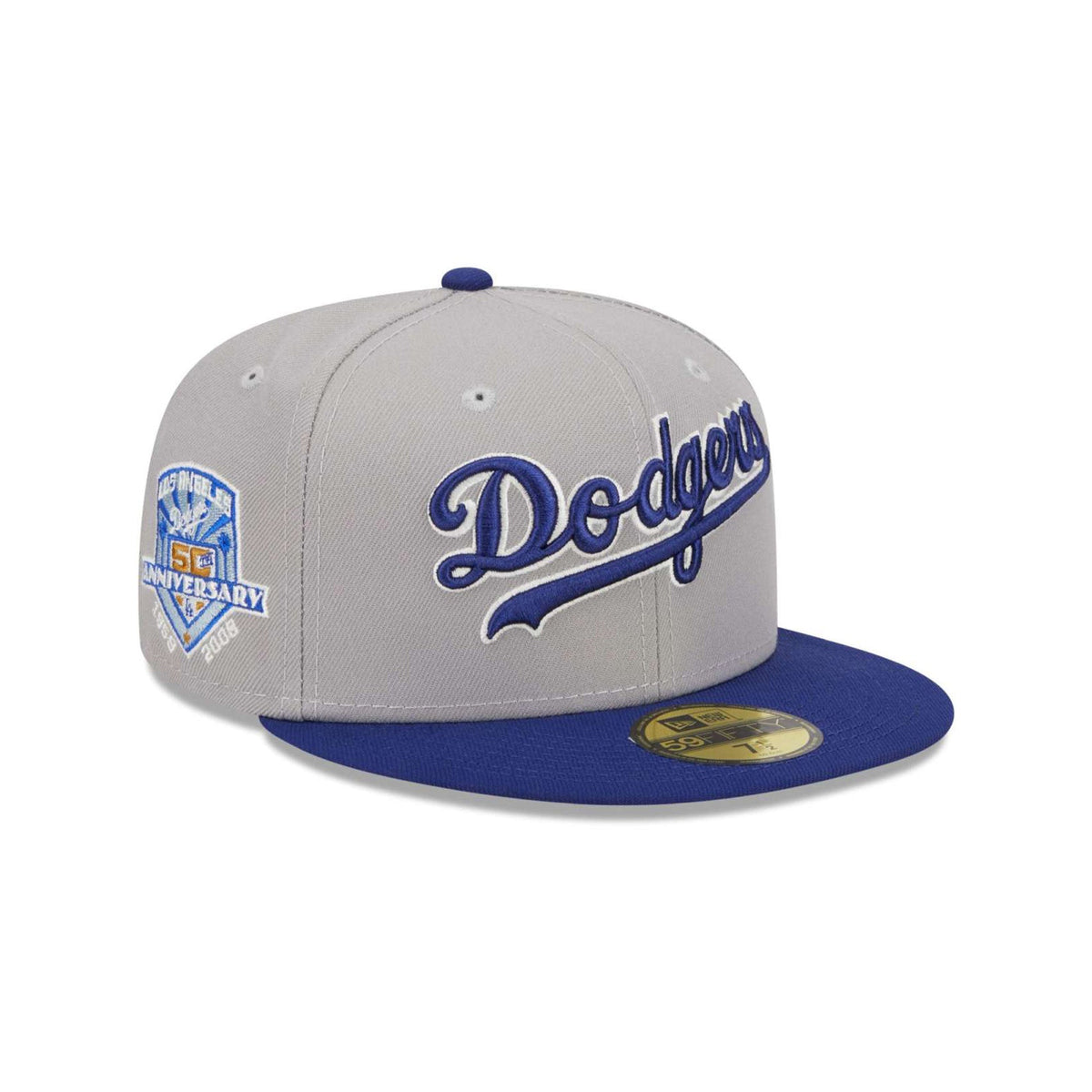 Los Angeles Dodgers 50th Anniversary Gray & Blue 59FIFTY Fitted Hat - New Era - 23332641101