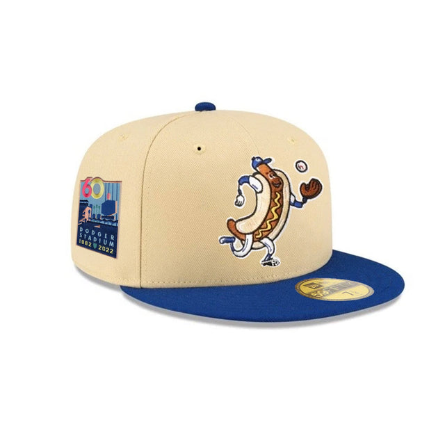 Los Angeles Dodgers 60th Anniversary Stadium Patch Beige 59FIFTY Fitted Hat - New Era - 23338241102