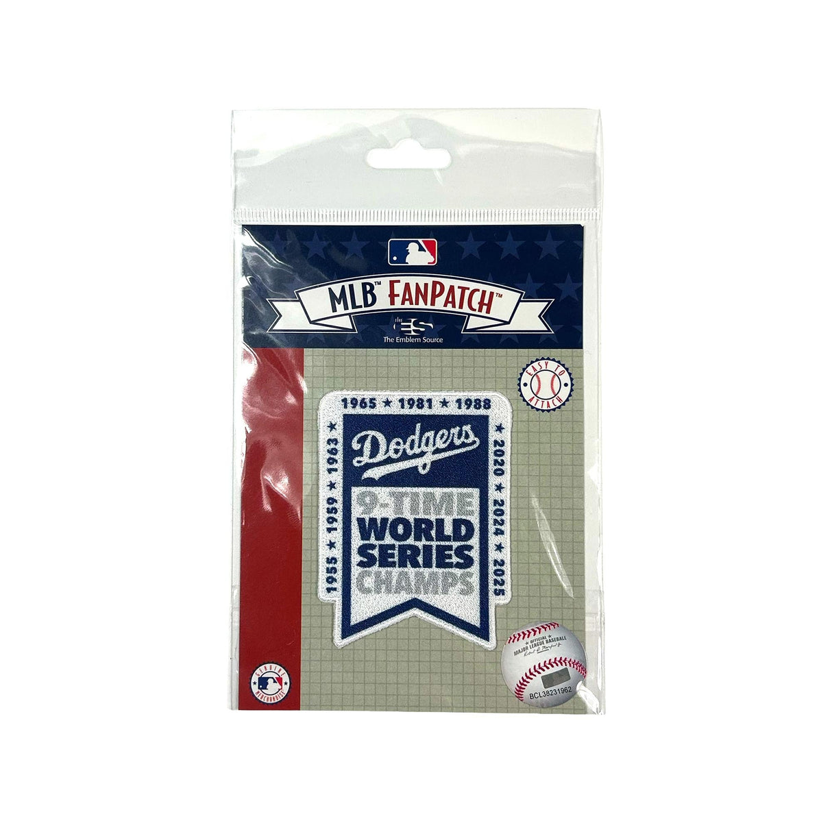 Los Angeles Dodgers 9 - Time World Series Champions FanPatch - The Emblem Source - 