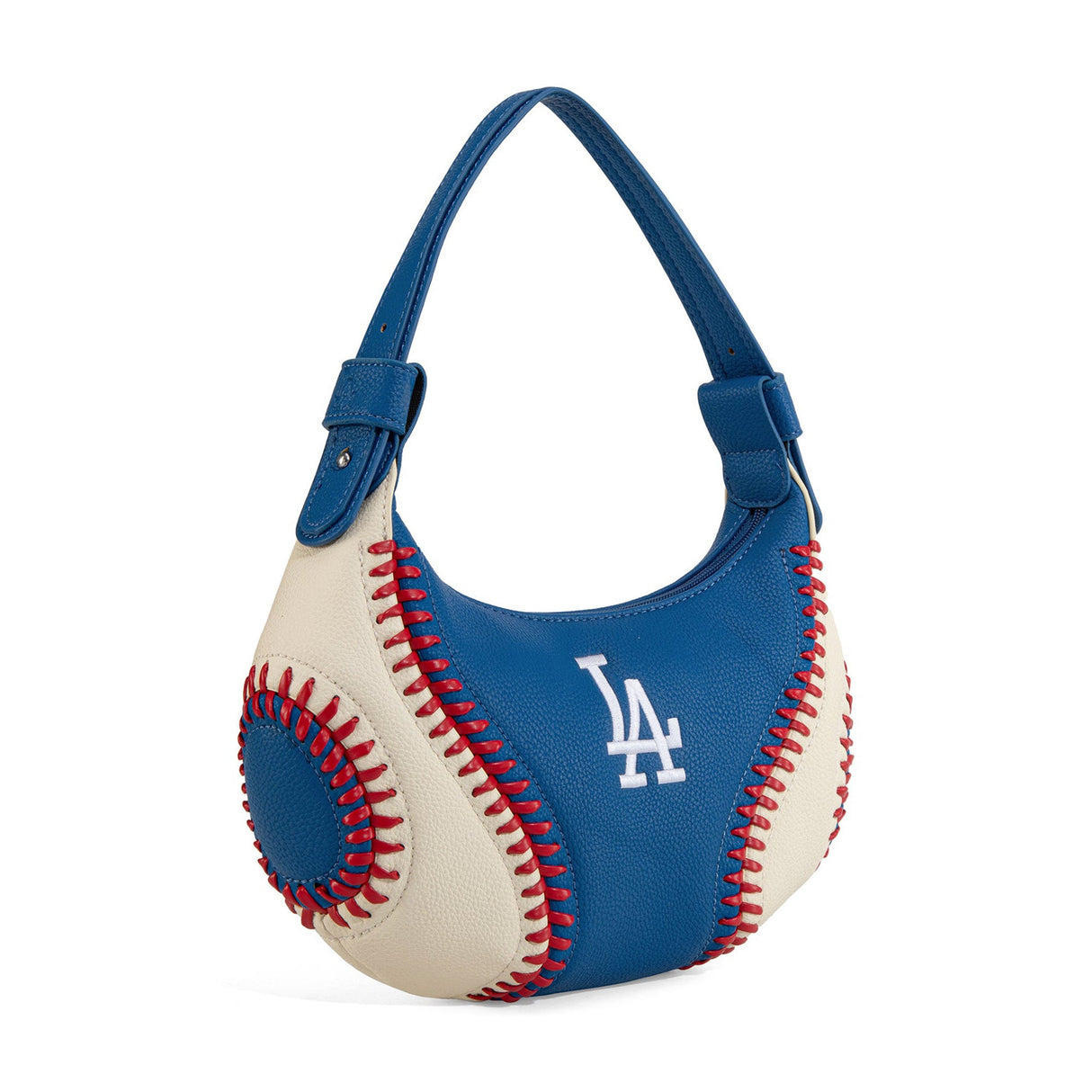 Los Angeles Dodgers Baseball Stitch Blue Hobo Shoulder Bag - Montana West - 221102411