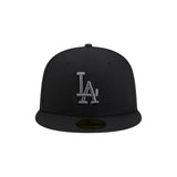 Los Angeles Dodgers Basic Black & Graphite Logo 59FIFTY Fitted Hat - New Era - 23863541101