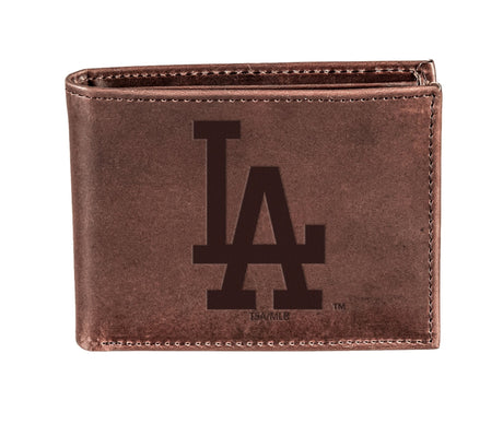 Los Angeles Dodgers Bi-Fold Wallet Brown 100% Genuine Leather - EG Collective - 801946414957