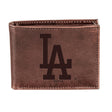 Los Angeles Dodgers Bi - Fold Wallet Brown 100% Genuine Leather - EG Collective - 801946414957