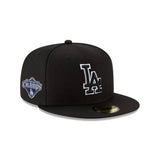 Los Angeles Dodgers Black & White Back - to - Back Champions Patch White Outline 59FIFTY - New Era - 