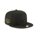 Los Angeles Dodgers Blackout 2025 Gold World Series Champions Patch 59FIFTY - New Era - 