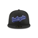 Los Angeles Dodgers Cooperstown Script Black 59FIFTY Fitted Hat - New Era - 23337741112