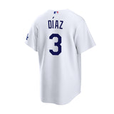 Los Angeles Dodgers Diaz 3 White Home Stadium Jersey - Nike - 235905411309