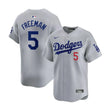 Los Angeles Dodgers Freddie Freeman Gray Road Stadium Jersey - Nike - 235905411217