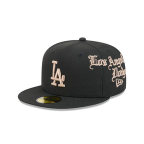 Los Angeles Dodgers Gothic Lettering Black 59FIFTY Fitted Hat - New Era - 23014341101