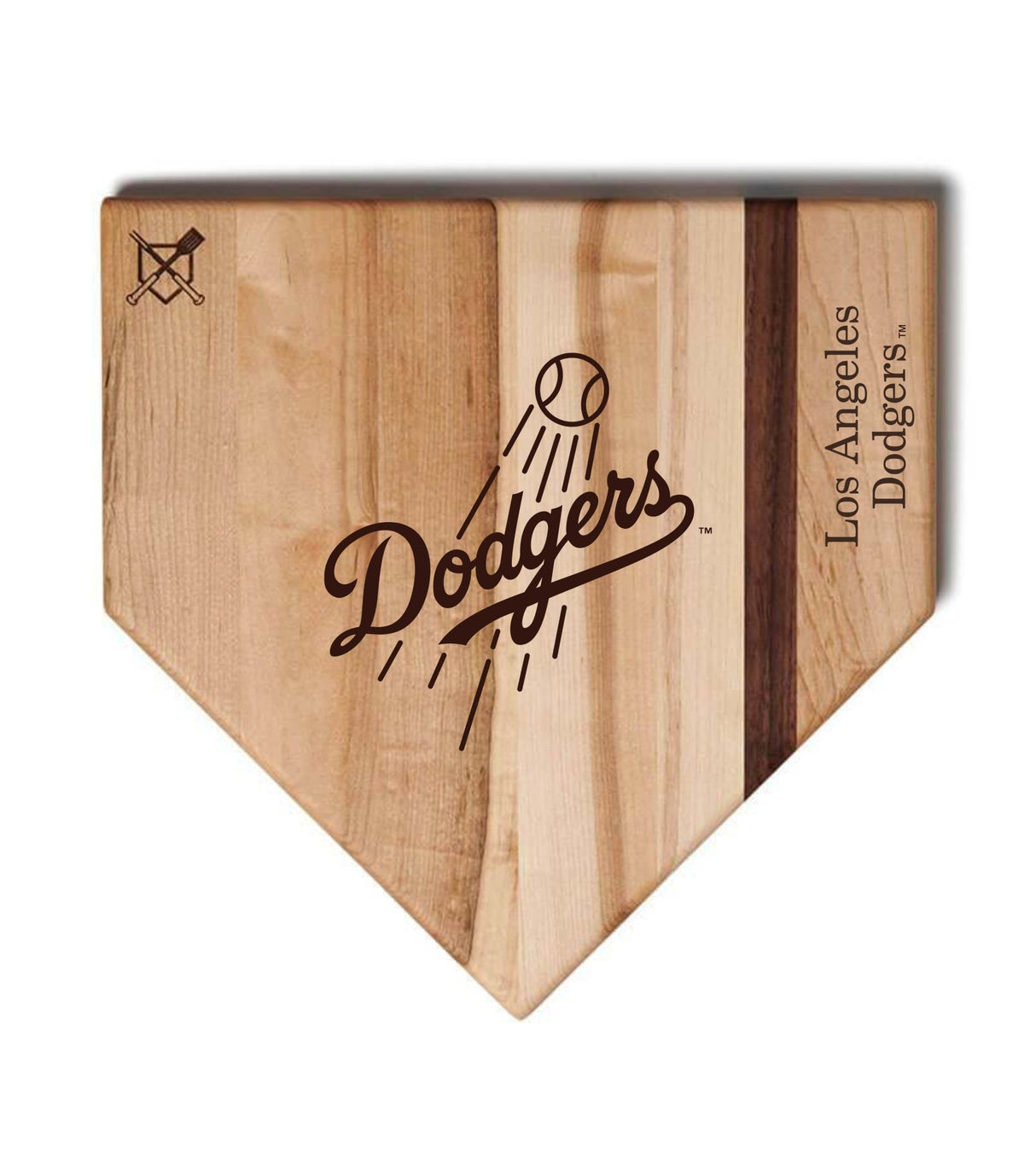 Los Angeles Dodgers Home Plate Cutting Boards | Multiple Sizes | Multiple Designs - Baseball BBQ - 