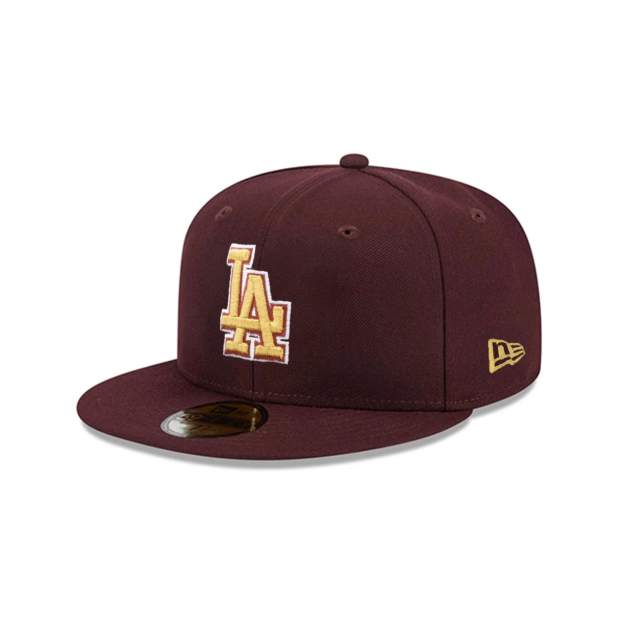 Los Angeles Dodgers Metallic Gold Logo Maroon 59FIFTY Fitted Hat - New Era - 23863841101