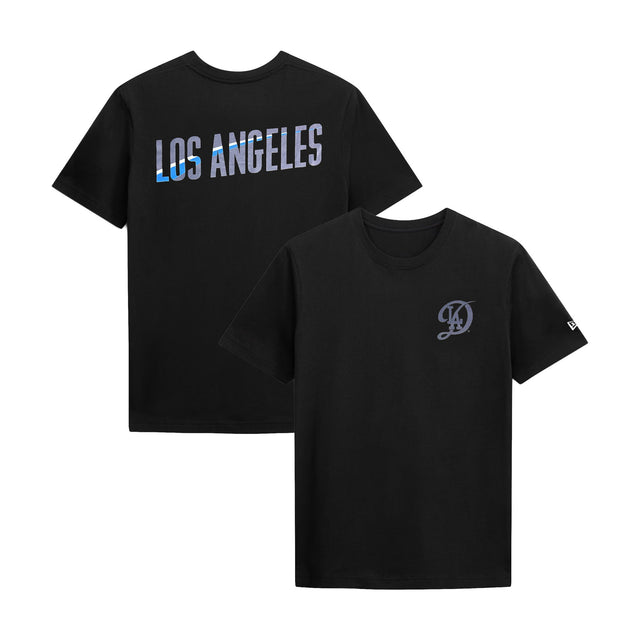 Los Angeles Dodgers Monogram Black T-Shirt - New Era - 230491941117