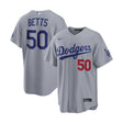 Los Angeles Dodgers Mookie Betts Gray Road Stadium Jersey - Nike - 235905411609