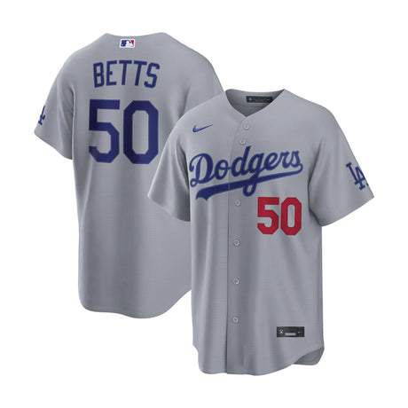 Los Angeles Dodgers Mookie Betts Gray Road Stadium Jersey - Nike - 235905411609