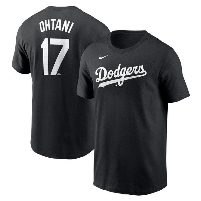 Los Angeles Dodgers Shohei Ohtani 17 " Fuse Name & Number " - Black Nike T-Shirt - Nike - 
