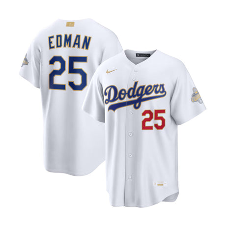 Los Angeles Dodgers Tommy Edman 2026 Gold Collection White Stadium Jersey - Nike - 312302411601