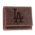 Los Angeles Dodgers Tri - Fold Wallet Brown 100% Genuine Leather - EG Collective - 801946416166