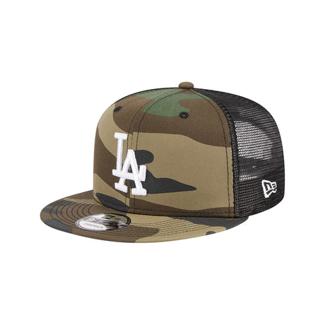 Los Angeles Dodgers Woodland Camo 9FIFTY Snapback Trucker Hat ( WHY DRAFT? ) - New Era - 23012641101