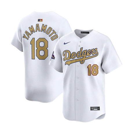 Los Angeles Dodgers Yoshinobu Yamamoto 2024 World Series Champs White Limited Jersey - Nike - 31211641125