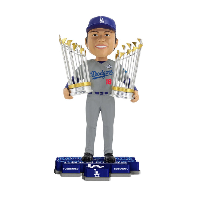 Los Angeles Dodgers Yoshinobu Yamamoto 2025 World Series Back - to - Back Champions Bobblehead - Wincraft - 31221741102