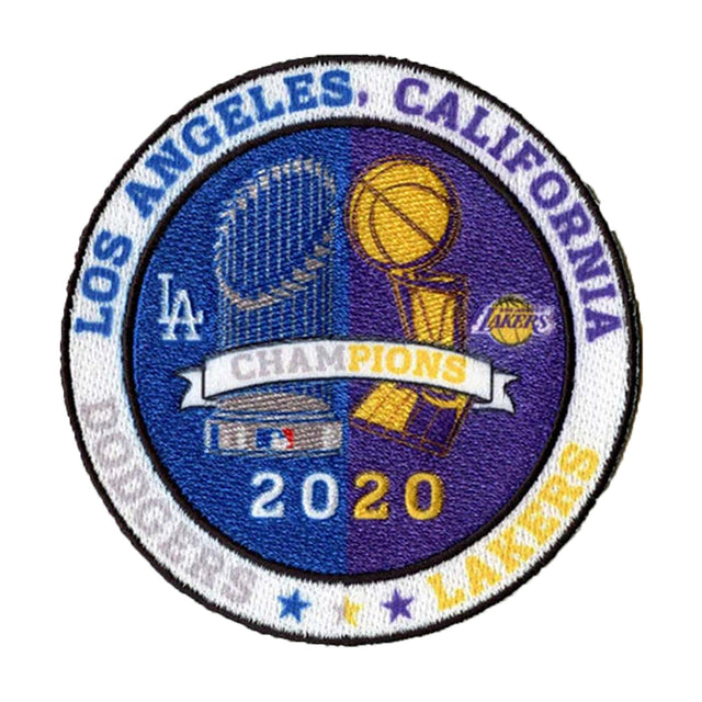 Los Angeles Dual Champions 2020 Embroidered Patch Los Angeles Lakers and Los Angeles Dodgers