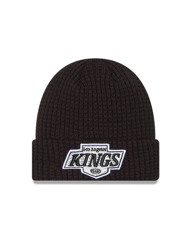 Los Angeles Kings Black Waffle Stitch Knit Beanie - New Era - 230302316