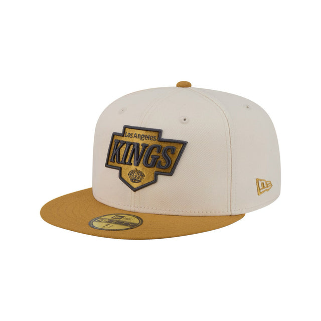 Los Angeles Kings Two - Tone Cream Gold 59FIFTY Fitted Hat - New Era - 230510231601