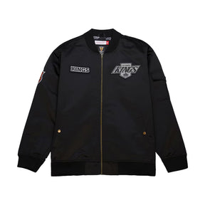 Los Angeles Kings Vintage Hockey Satin Black Full - Zip Bomber Jacket - Mitchell & Ness - 22490231601
