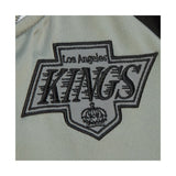 Los Angeles Kings Vintage Logo Double Clutch Gray Satin Full - Snap Jacket - Mitchell & Ness - 22030431601