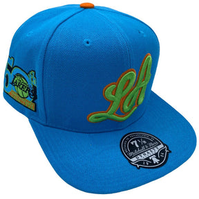 Los Angeles Lakers 50th Anniversary Blue Fitted Hat - Mitchell & Ness - 