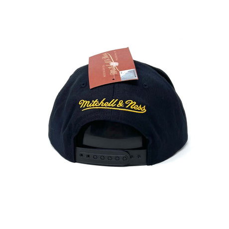 Los Angeles Lakers Black City of Angels Script Snapback Hat - Mitchell & Ness - 