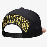 Los Angeles Lakers Black Hardwood Classics Choco Camo Snapback Hat - Mitchell & Ness - 
