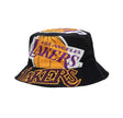 Los Angeles Lakers Black Hardwood Classics Cut - Up Bucket Hat - Mitchell & Ness - 