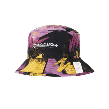 Los Angeles Lakers Black Hardwood Classics Hyper Hoops Bucket Hat - Mitchell & Ness - 