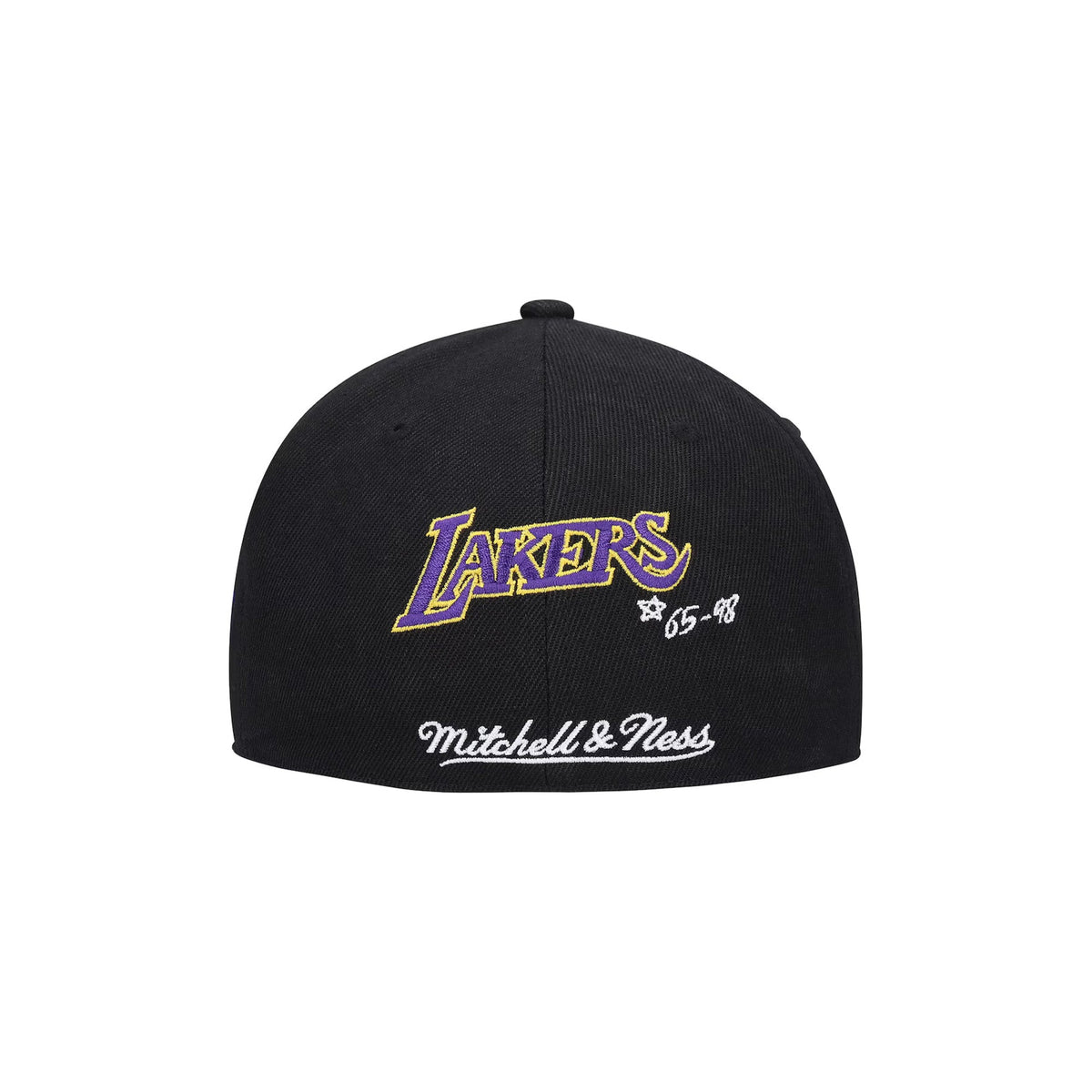 Los Angeles Lakers Black Hardwood Classics Timeline Fitted Hat - Mitchell & Ness - 31002201