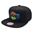 Los Angeles Lakers Black Thermal Logo Snapback Hat - Mitchell & Ness - 