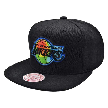 Los Angeles Lakers Black Thermal Logo Snapback Hat - Mitchell & Ness - 