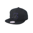 Los Angeles Lakers Black Tonal Purple - Trim Logo Snapback Hat - Mitchell & Ness - 