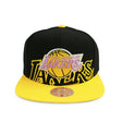 Los Angeles Lakers Black/Yellow Billboard Classics Snapback Hat - Mitchell & Ness - 