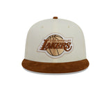 Los Angeles Lakers Cream/Brown Corduroy Visor 59FIFTY Fitted Hat - New Era - 