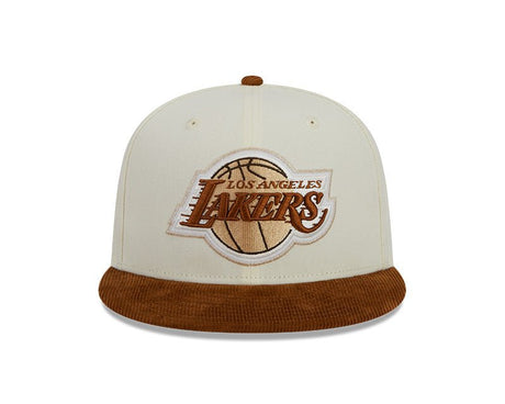 Los Angeles Lakers Cream/Brown Corduroy Visor 59FIFTY Fitted Hat - New Era - 