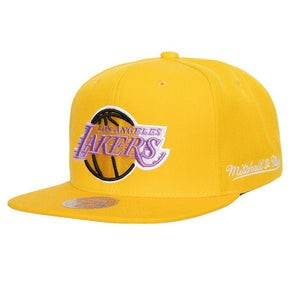 Los Angeles Lakers Gold Classic Logo Snapback Hat - Mitchell & Ness - 