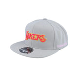 Los Angeles Lakers Gray Hardwood Classics Till Dawn Fitted Hat - Mitchell & Ness - 22510821601