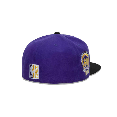 Los Angeles Lakers Pink & Purple HWC 60th Anniversary Dynasty Fitted - Mitchell & Ness - 