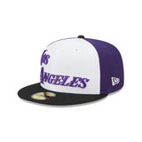 Los Angeles Lakers Purple Split 59FIFTY Fitted Hat - New Era - 23180221602
