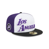 Los Angeles Lakers Purple Split 59FIFTY Fitted Hat - New Era - 23180221602