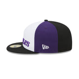 Los Angeles Lakers Purple Split 59FIFTY Fitted Hat - New Era - 23180221602